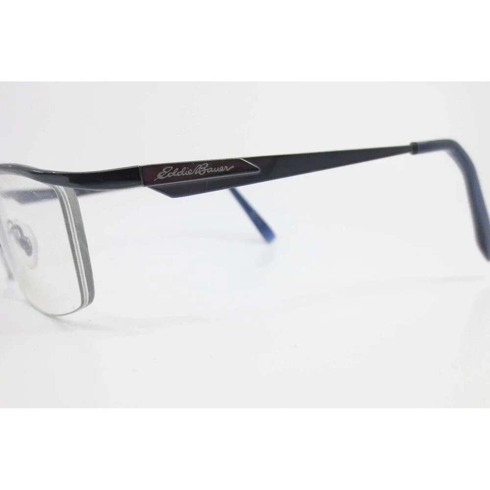Eddie Bauer EB27309 BL Blue Titanium Semi Rimless Rectangular Eyeglasses